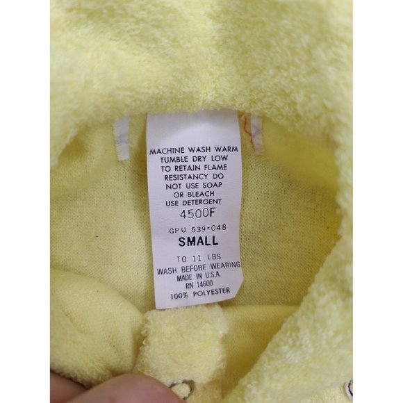 Vintage Izod Lacoste Alligator Sleeper Footie Size S Up To 11 Lbs Terry Yellow - Picture 4 of 9